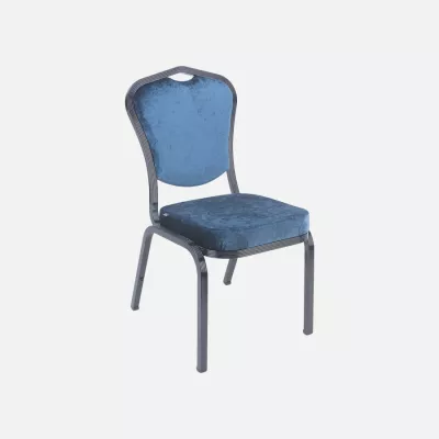 Amon Large chaise empilable bleue