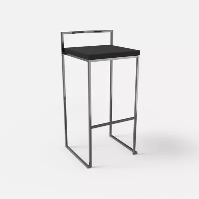 Stiletto chaise de bar Noire chrome noire