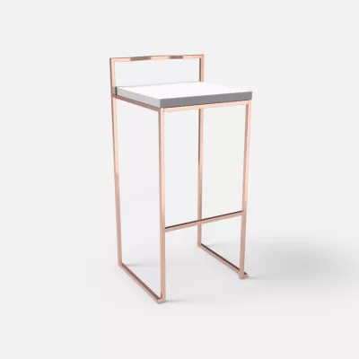 Stiletto bar stool Copper white