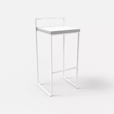 Stiletto bar stool white